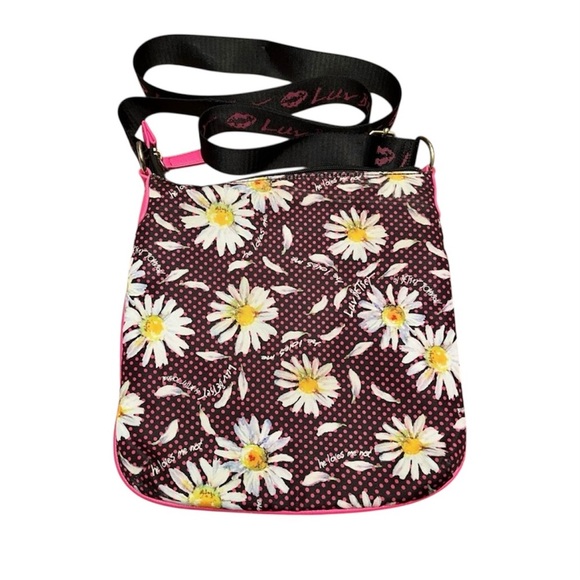 Luv Betsey Betsey Johnson Daisy Polka Dot Crossbody 10” x 10” x .25 - Picture 2 of 15